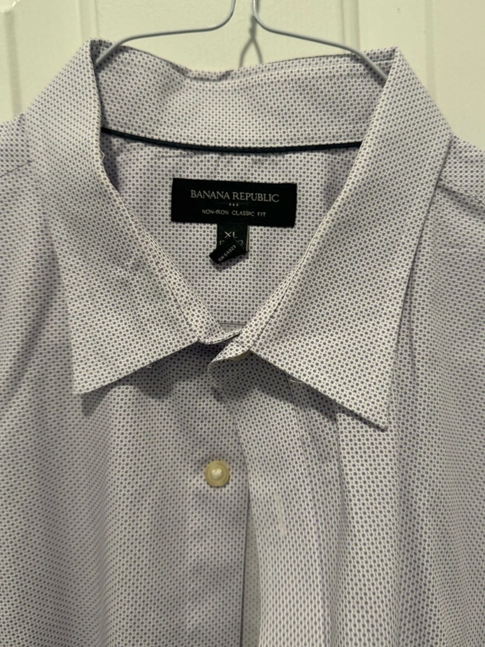 Mens Banana Republic Light Lavender Micro-Pattern Dress Shirt Size XL